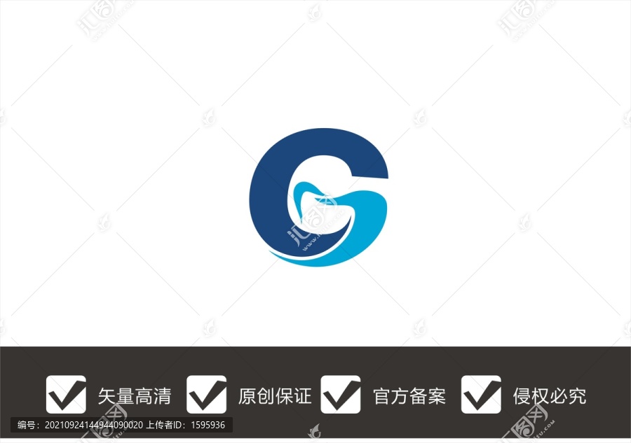 字母G牙齒logo