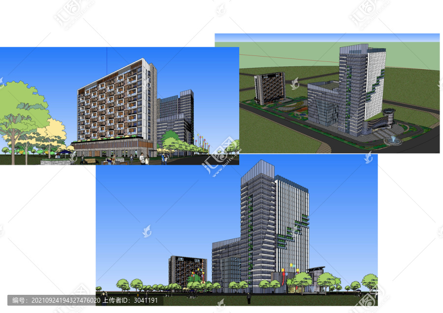 商業(yè)多層建筑模型