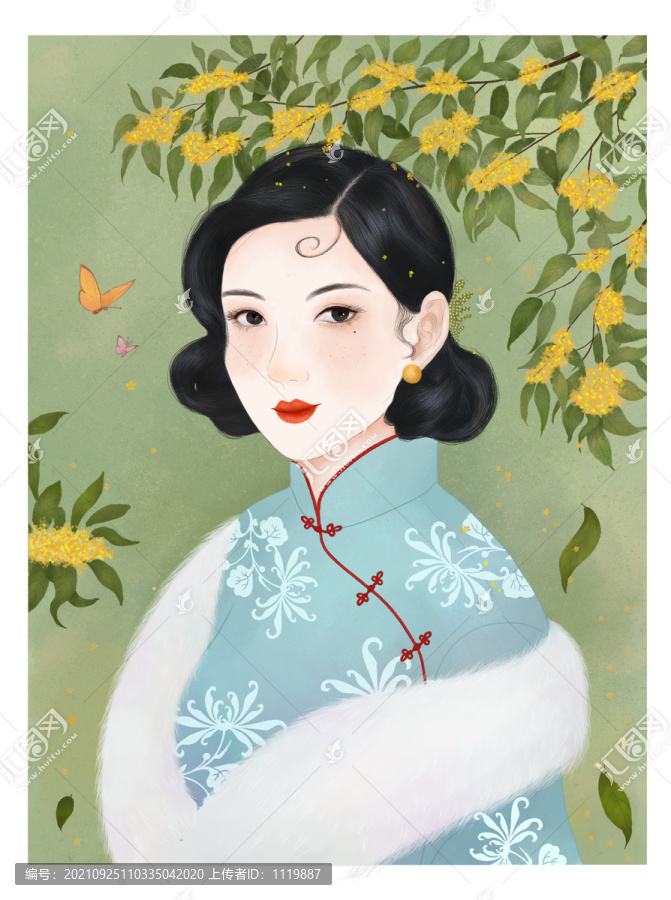 民國美女插畫