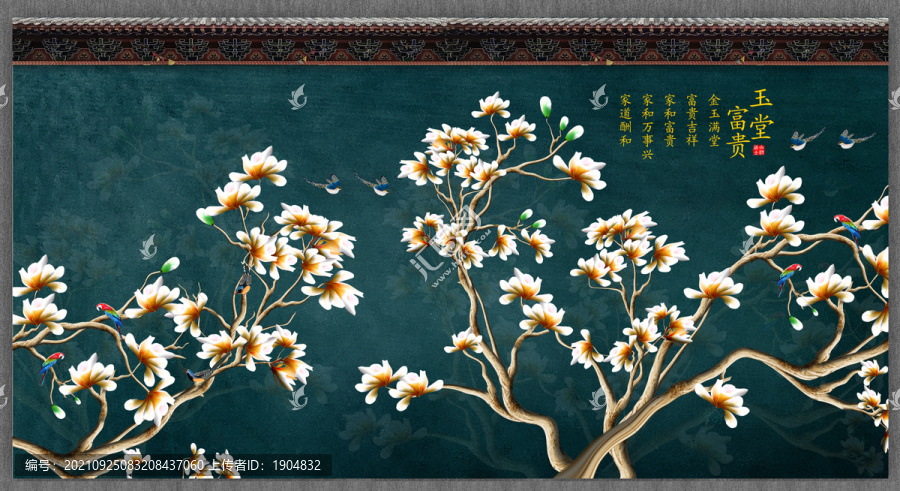 花鳥壁畫