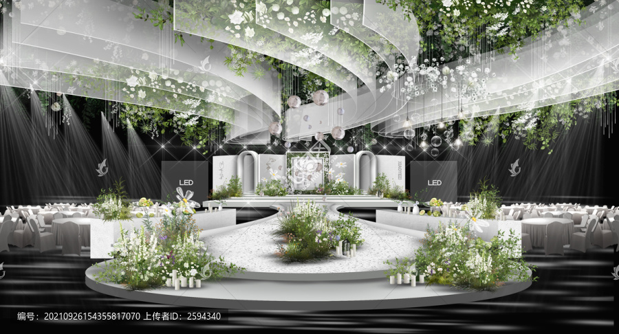 白綠色婚禮效果圖