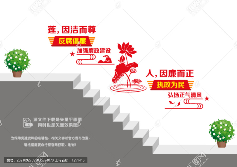 廉潔階梯文化墻