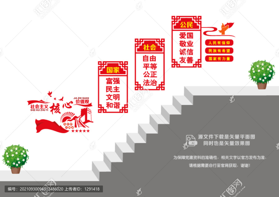 核心價值觀階梯墻