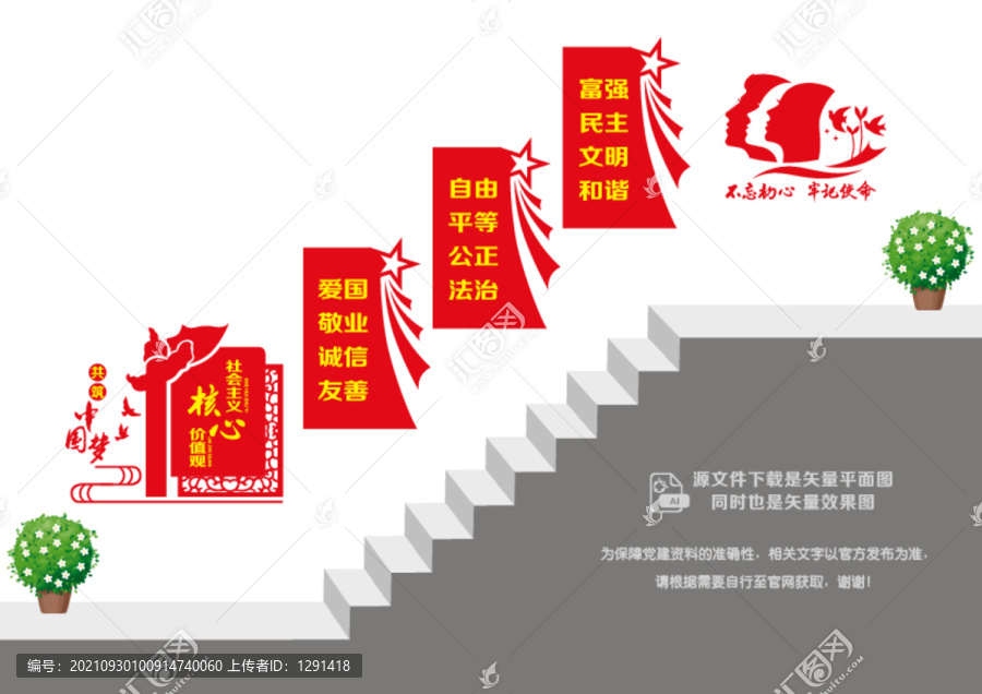 核心價值觀階梯墻