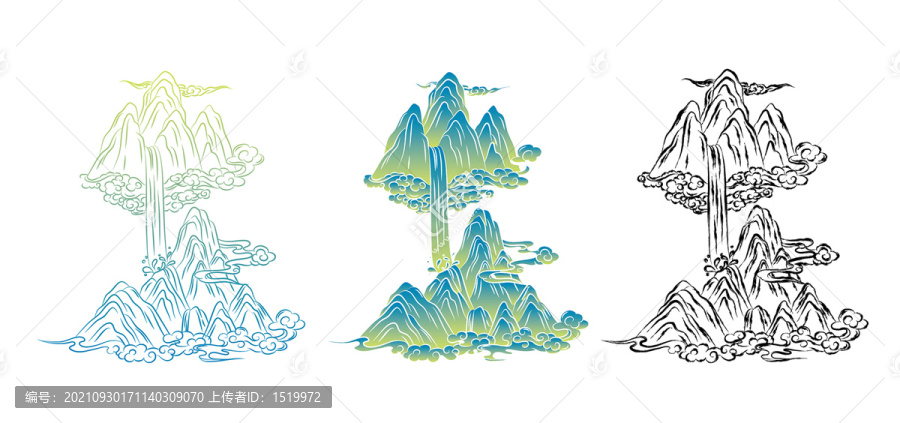 手繪山
