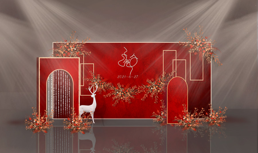 紅色經(jīng)典婚禮留影區(qū)