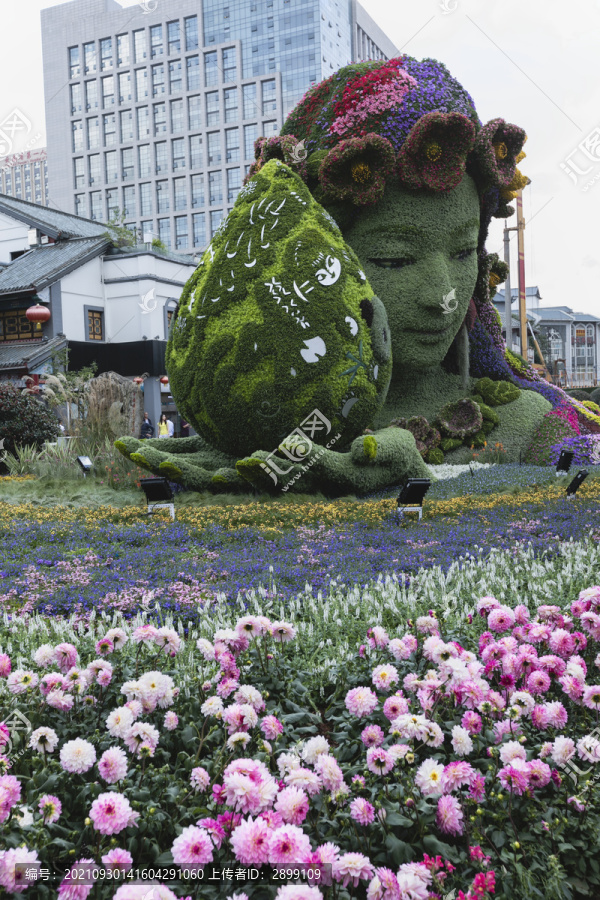 国庆节花坛昆明街景