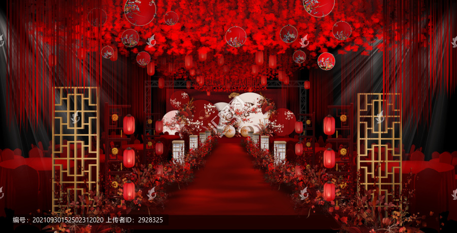中式紅白婚禮效果圖