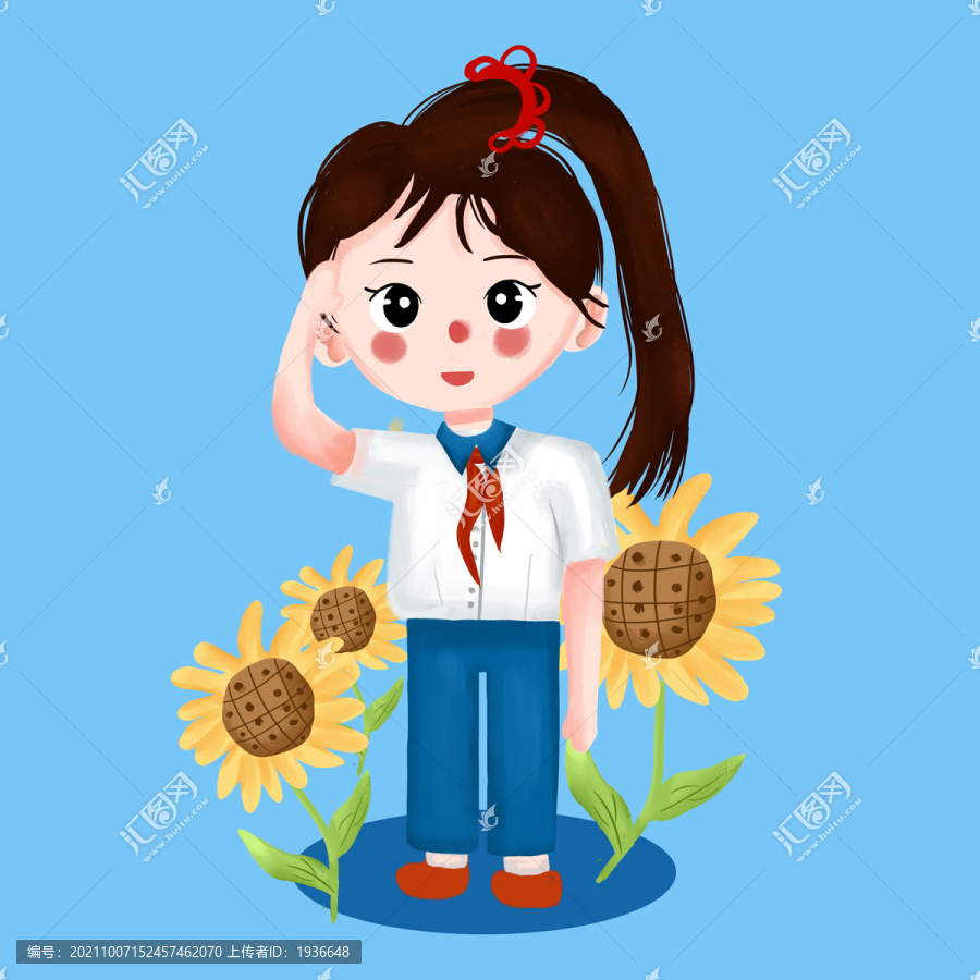 敬禮的小女孩