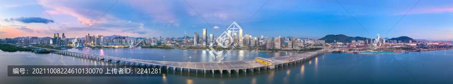 深圳市前海自贸区夜景航拍全景图