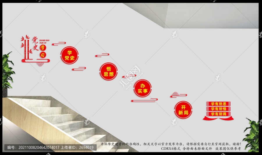 樓道階梯黨史文化墻