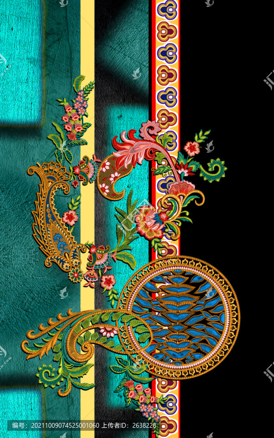 長(zhǎng)款大件刺繡定位花