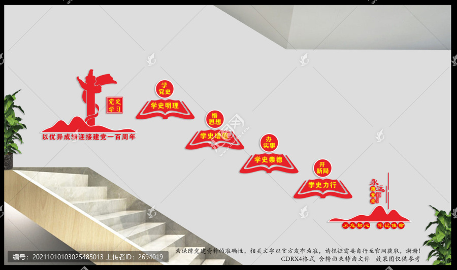 樓梯黨史學(xué)習(xí)文化墻