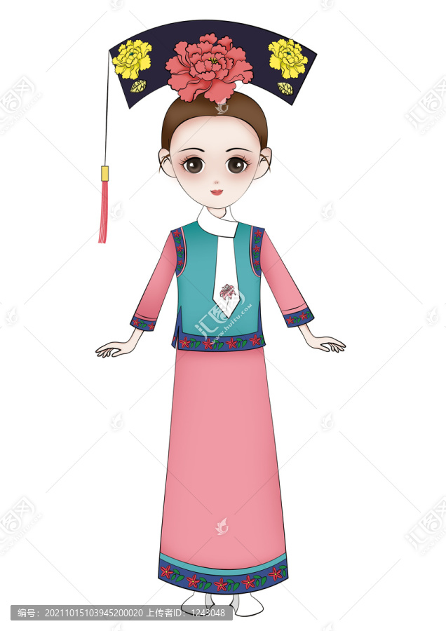 滿族女子插畫