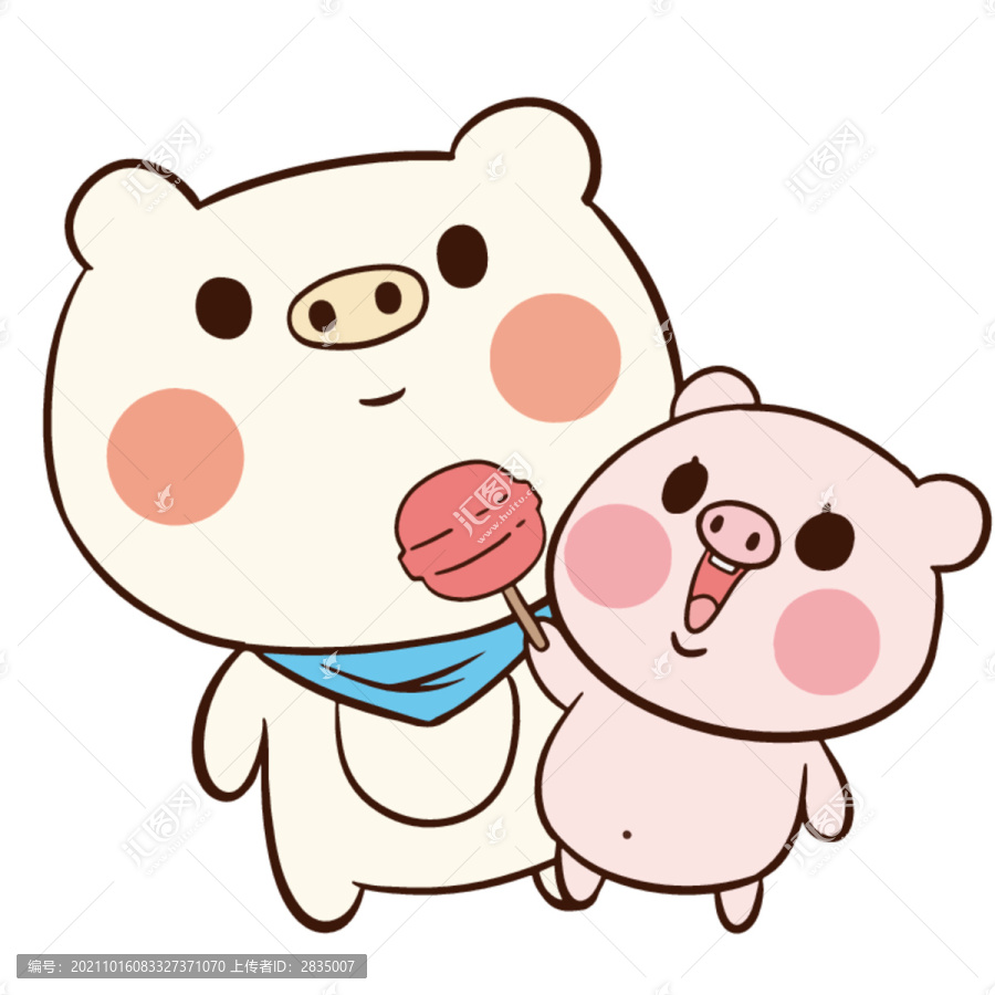 原創(chuàng)卡通豬動物形象插畫