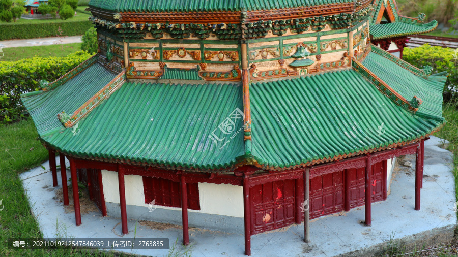 山西洪洞广胜寺飞虹塔景点模型