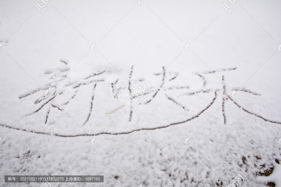 雪地新年祝愿