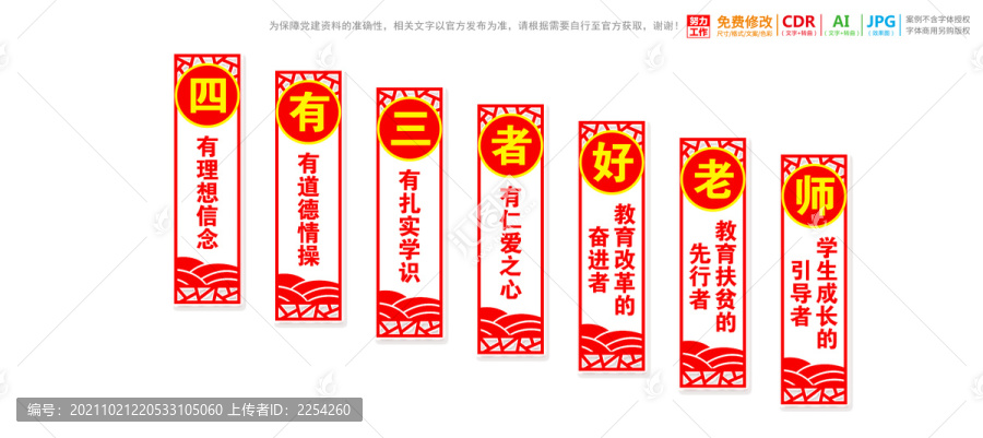 樓梯樓道四有三者好老師文化墻