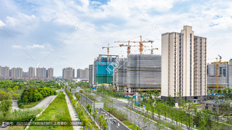 上海宝山区新顾城新建住宅航拍