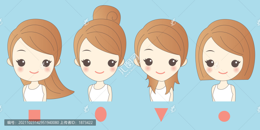 各式女孩發(fā)型修飾臉型插圖
