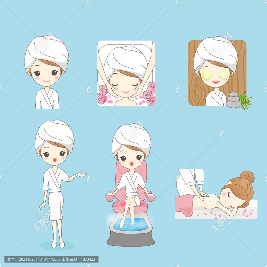 少女享受SPA按摩泡腳插圖