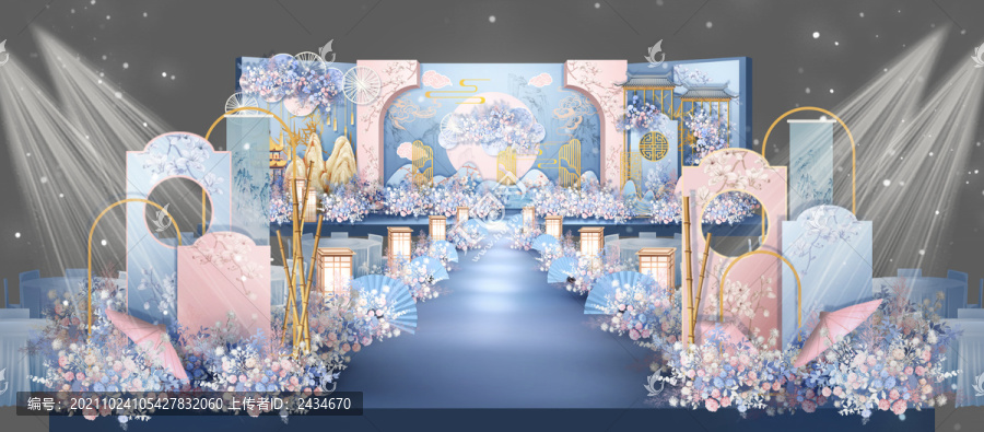 粉藍(lán)色新中式婚禮