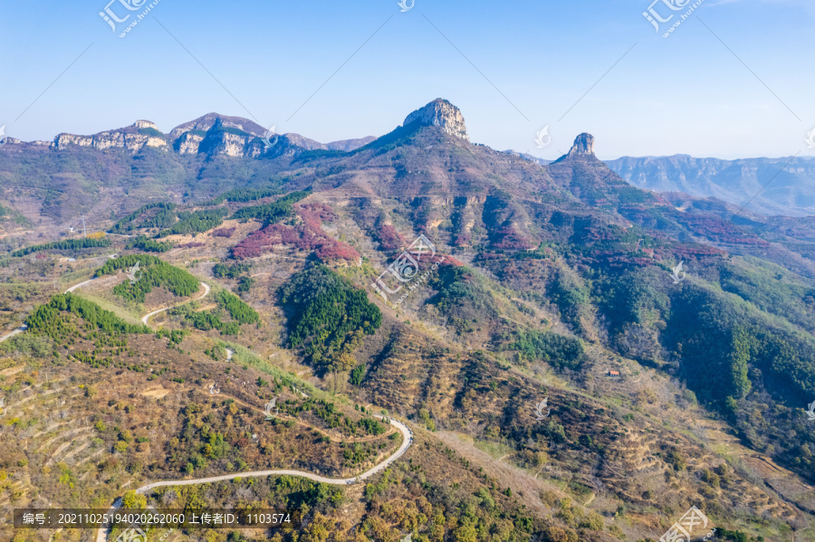 航拍济南大小寨山