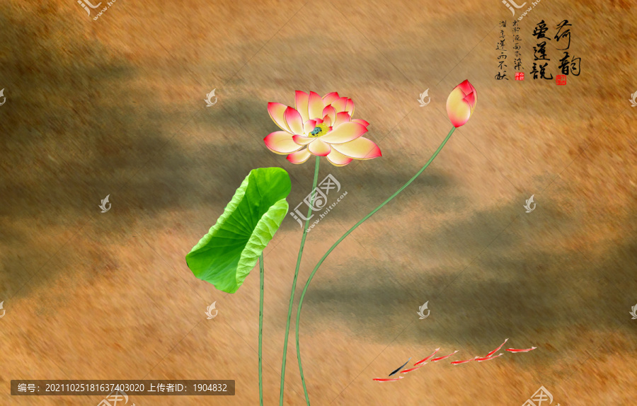 荷花背景墻
