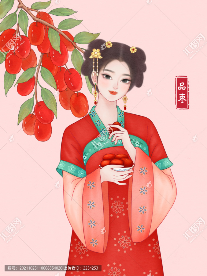 紅棗包裝插畫
