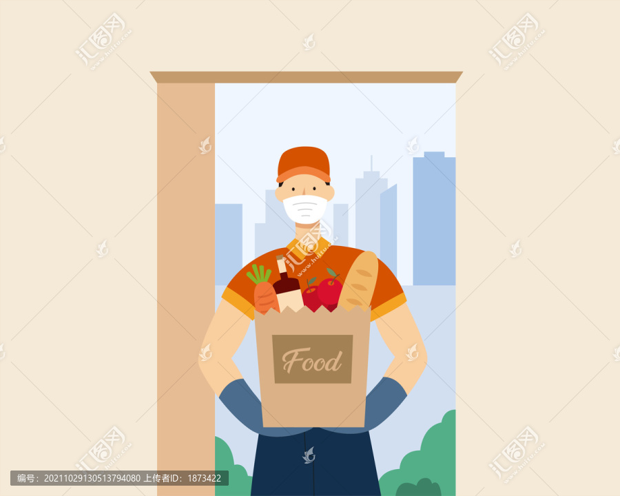 快遞員將食品雜貨送上門