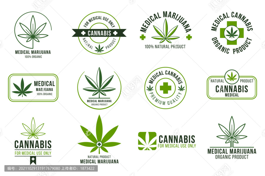 绿色医疗大麻logo图标