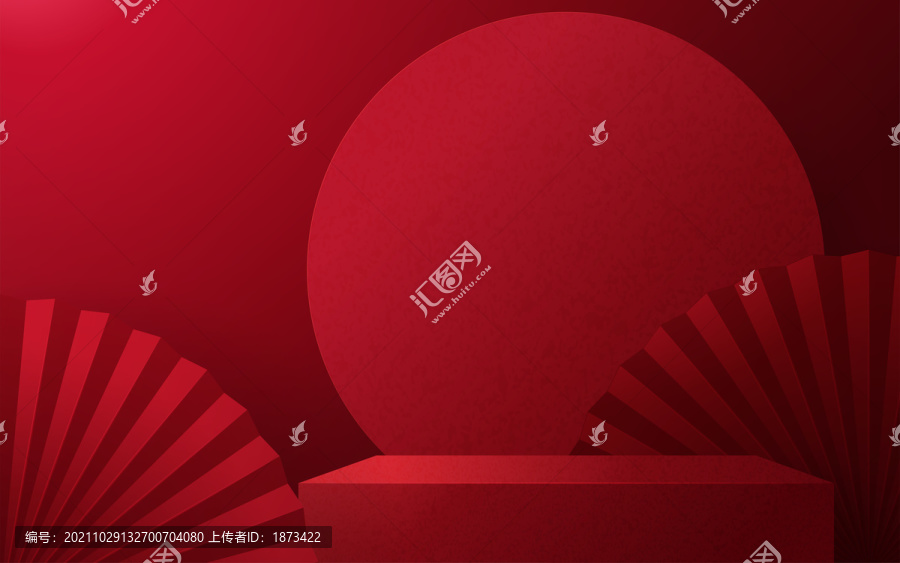 紅色喜氣舞臺(tái)背景