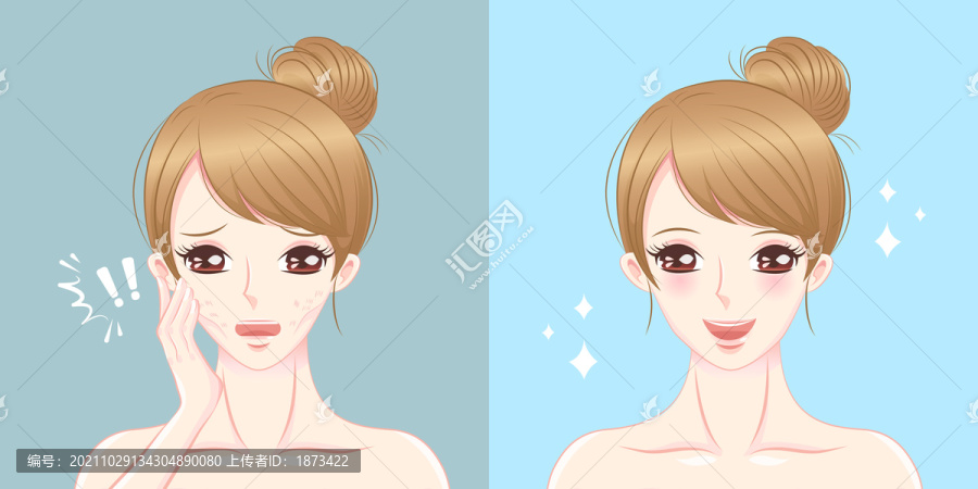 少女臉部變回光澤潤白插圖