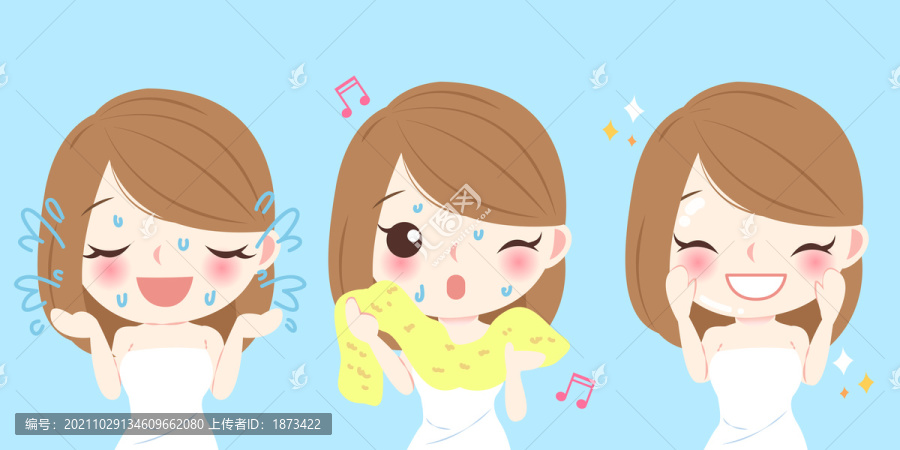 清潔皮膚的女性