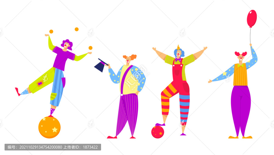 小丑插畫素材