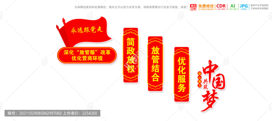 放管服改革樓梯樓道展板