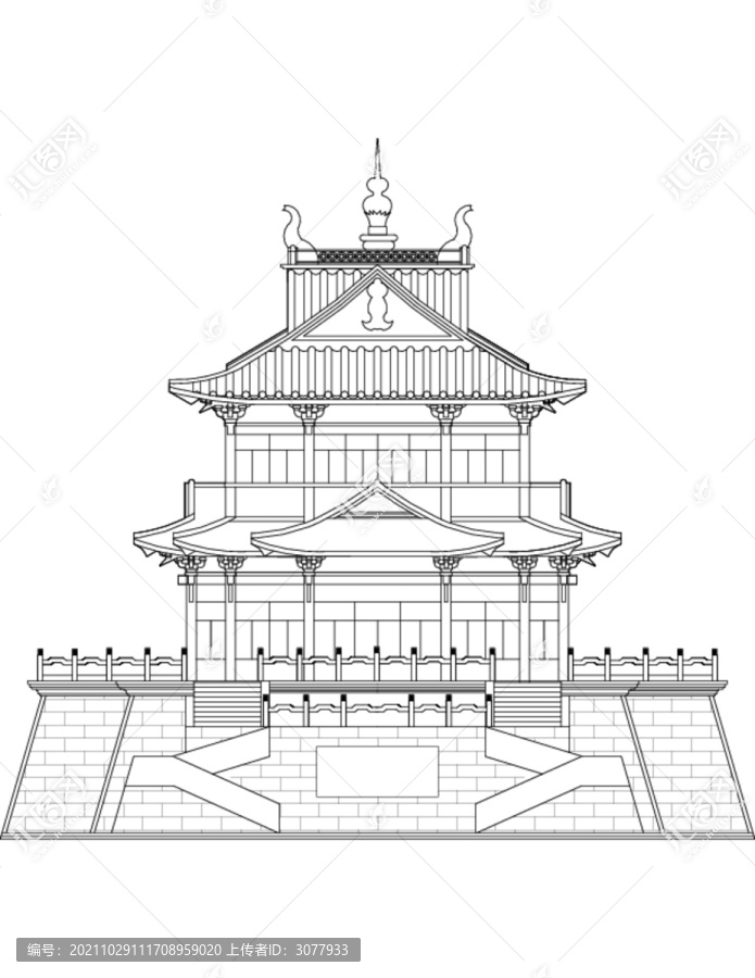 古建城門樓