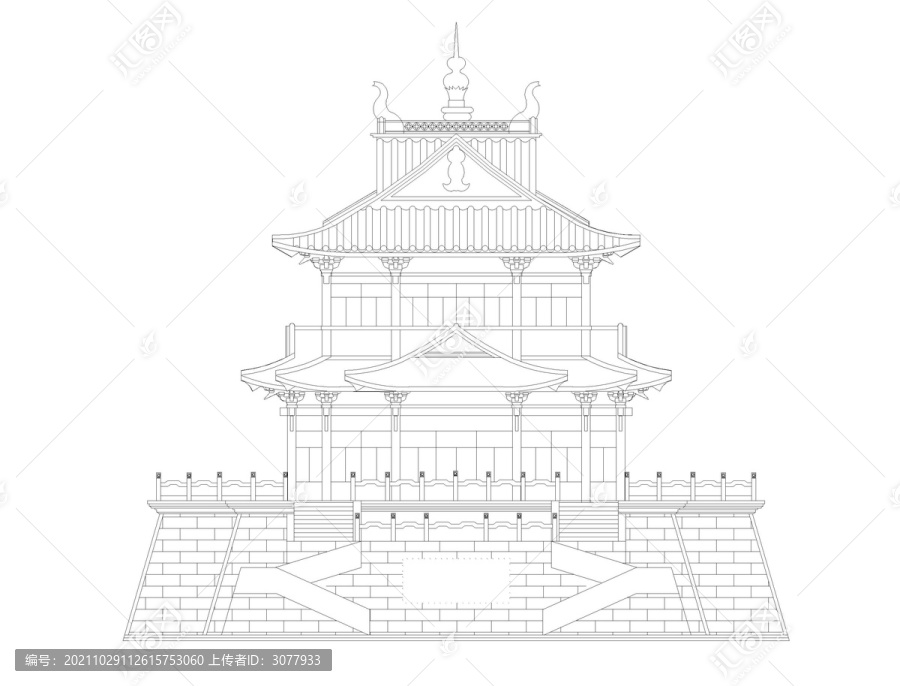 古建城門樓