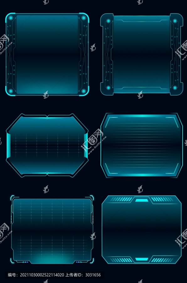科技機(jī)械邊框科幻抽象UI素材