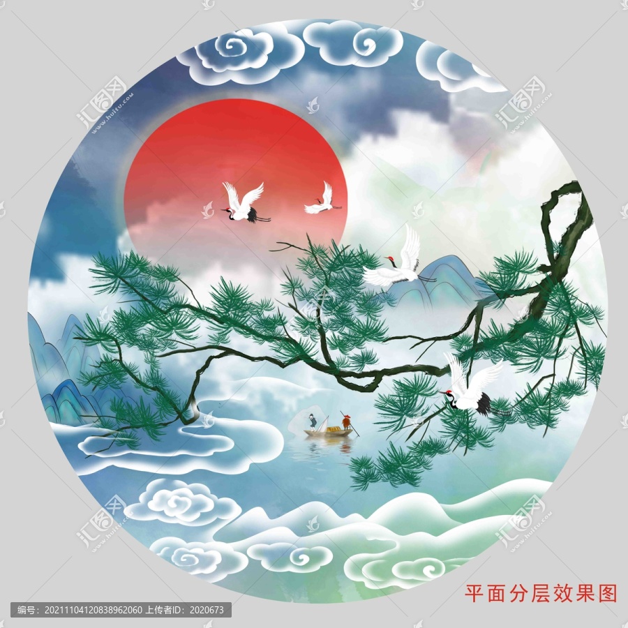 意境松鶴圖