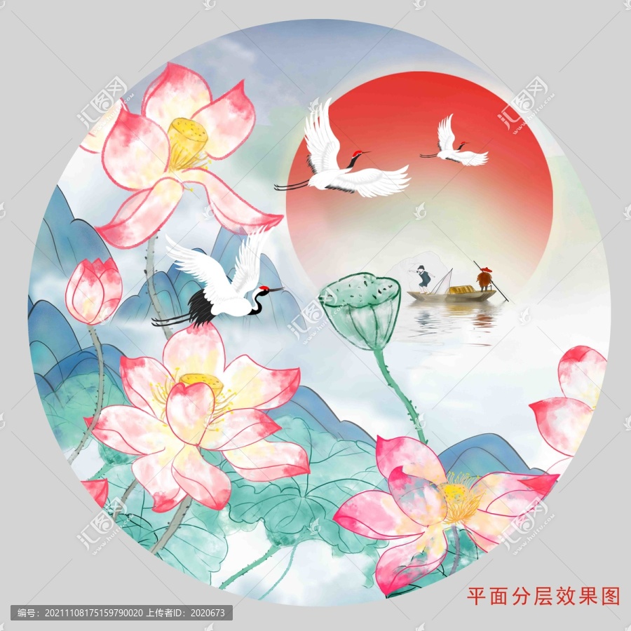 水墨荷花插畫(huà)