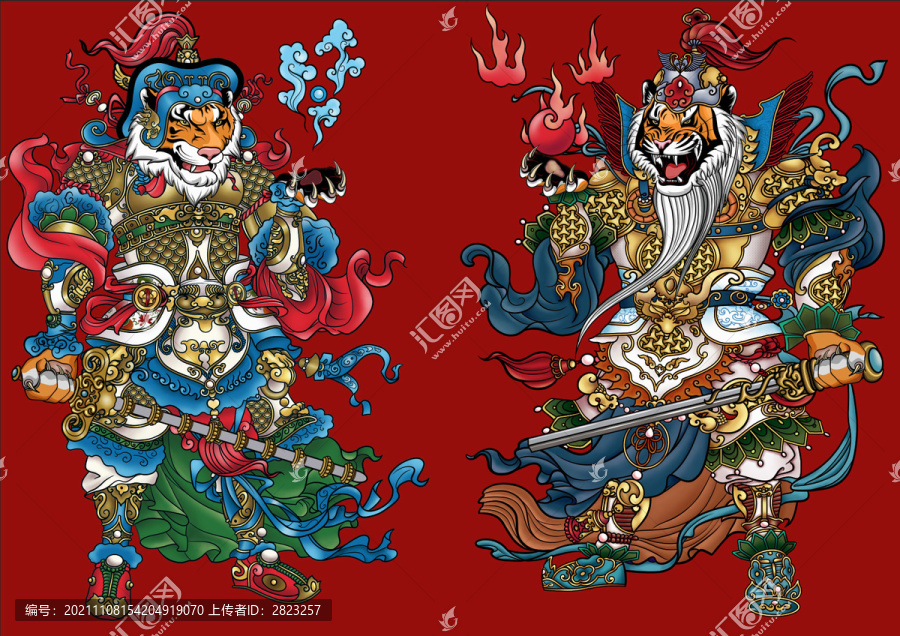 虎年門神分層圖