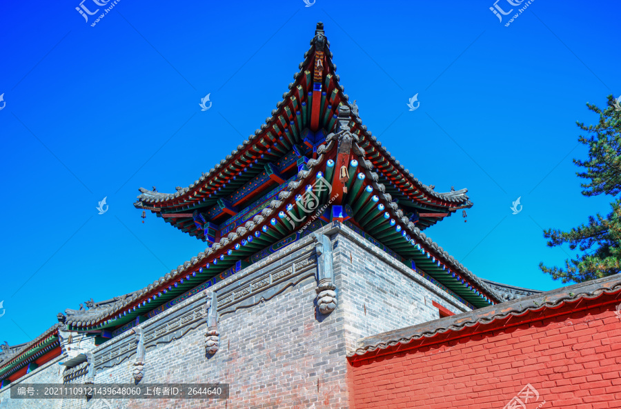 五臺山寺院角樓