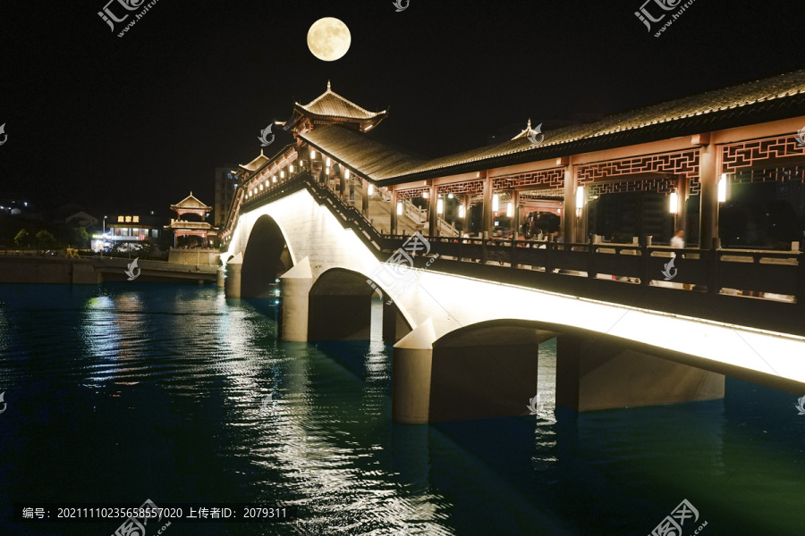 广州增城中桥东门桥夜景