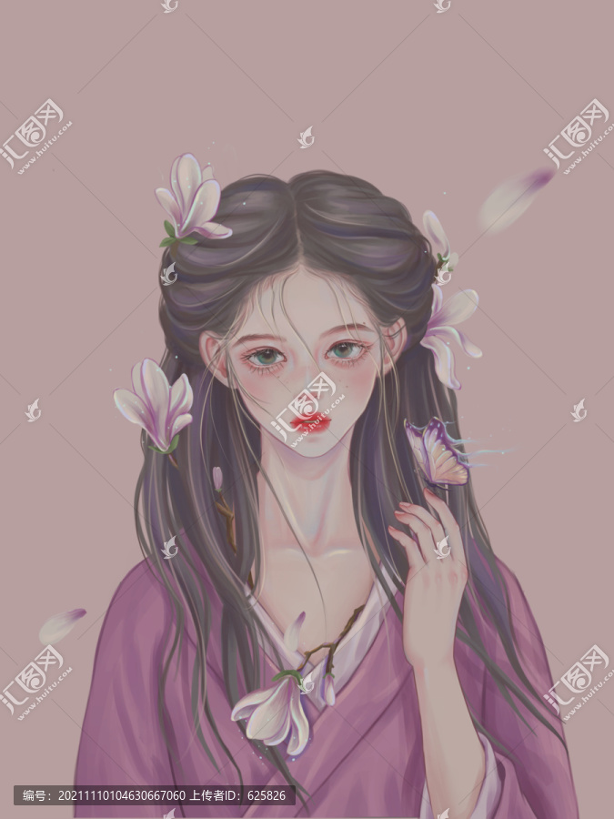 手機(jī)殼女孩仙女插畫