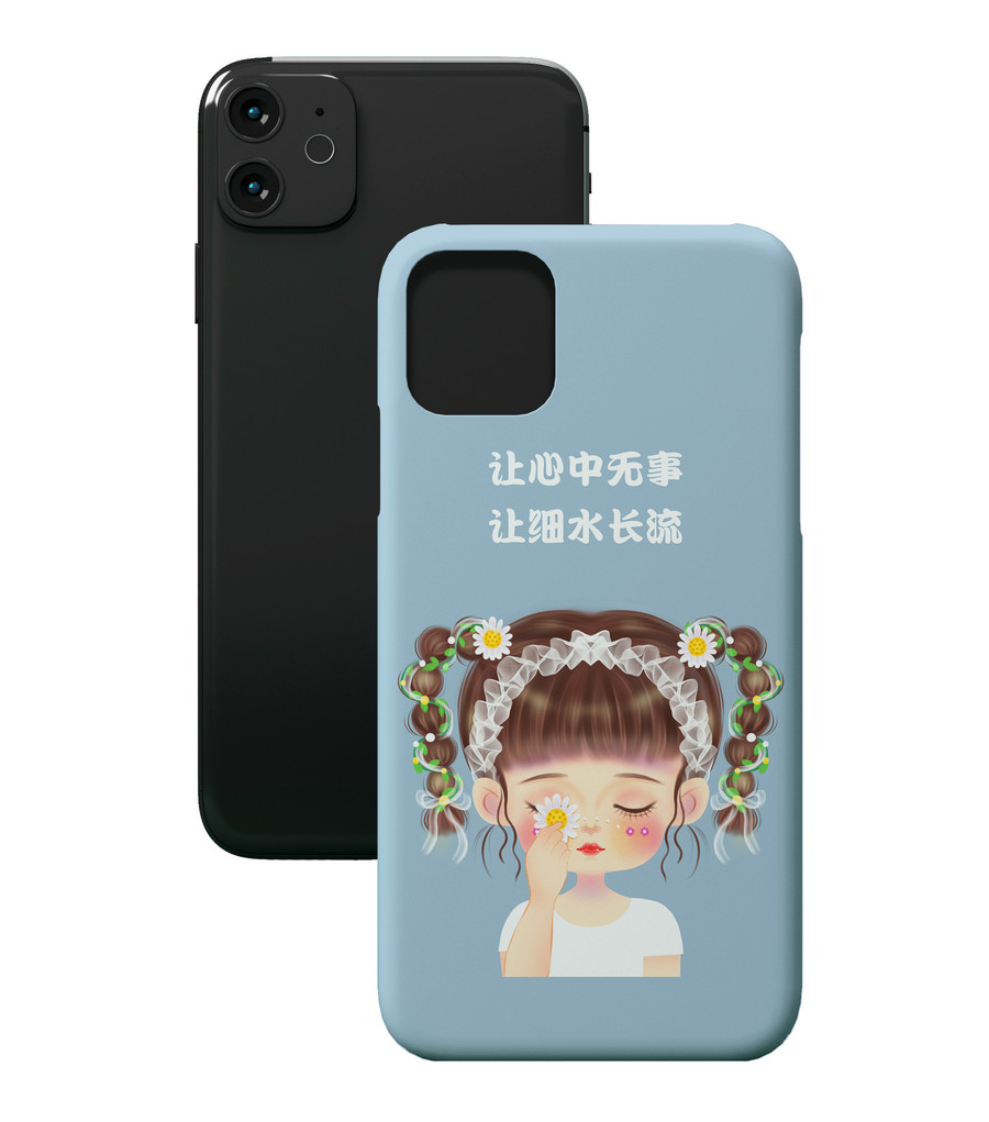 小雛菊可愛(ài)花朵女孩插畫(huà)文具封面