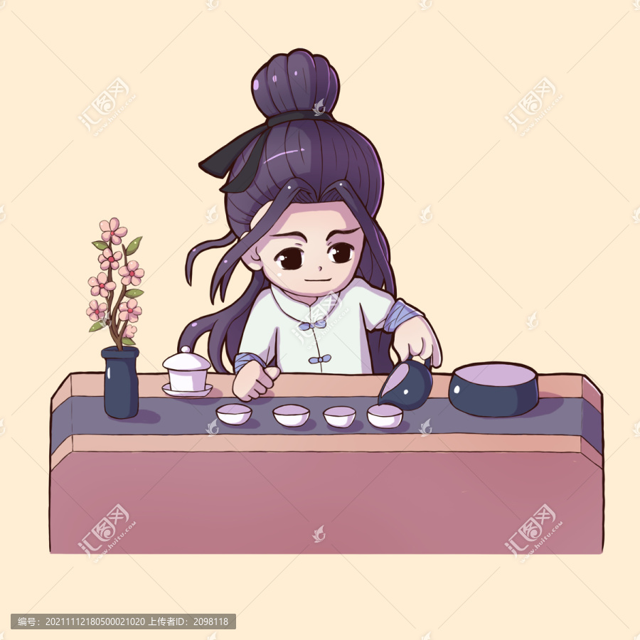 男茶藝師泡茶場景