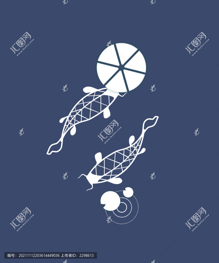 古風(fēng)鯉魚矢量圖標(biāo)