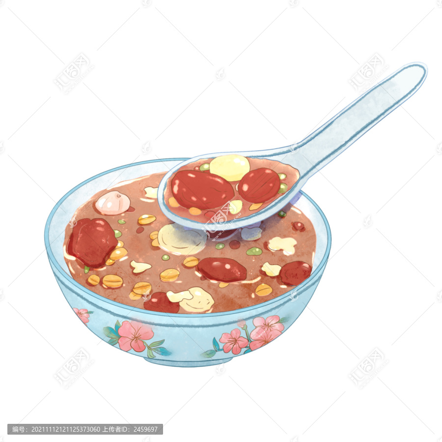手繪水彩美食臘八粥元素