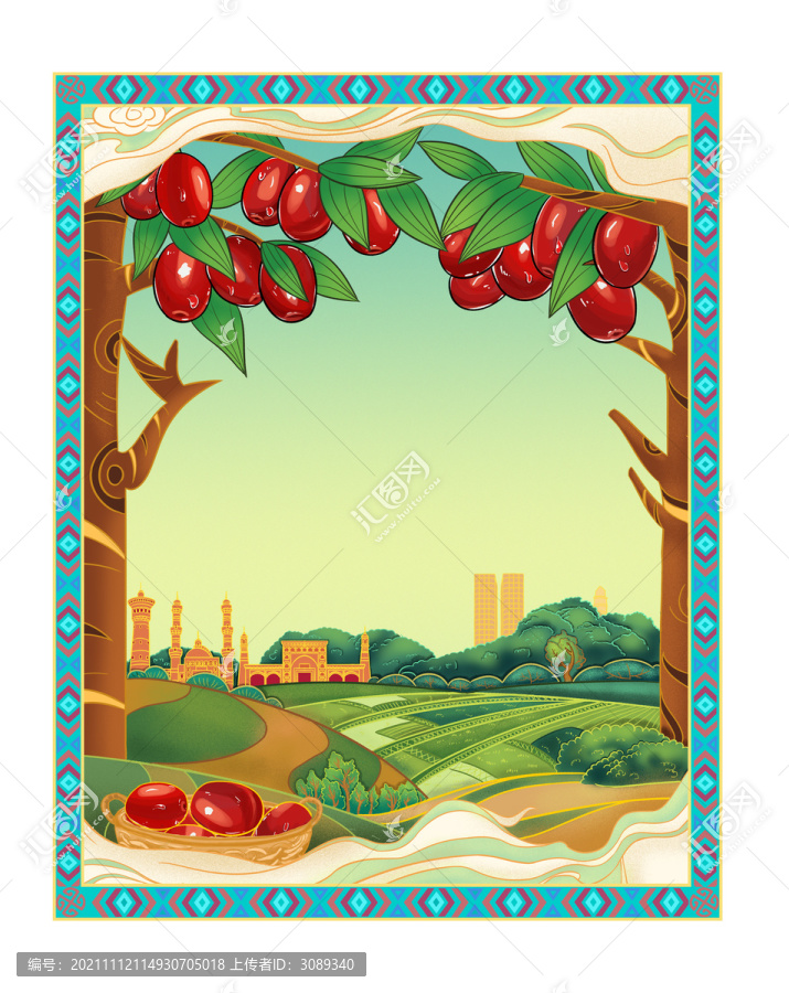 新疆紅棗插畫